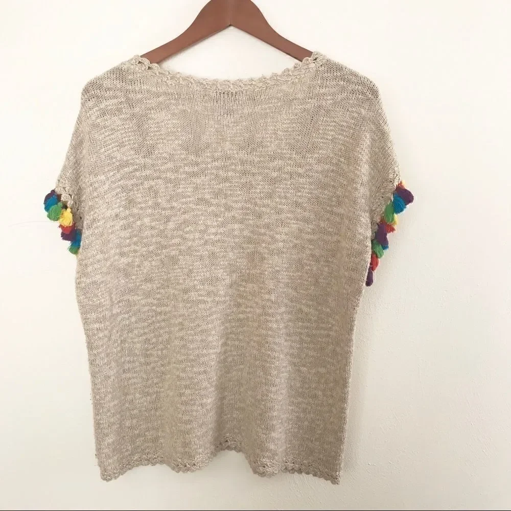 ** Soft Surroundings ** fun tasseled sweater